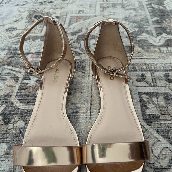 Aldo Metallic Kitten Heel Wedge - Picture 2 of 5
